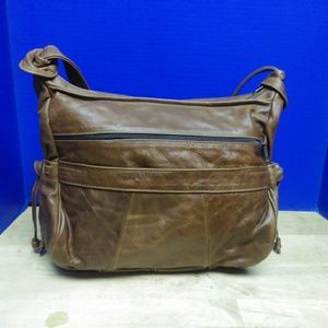 Large Leather Distressed Brown Purse